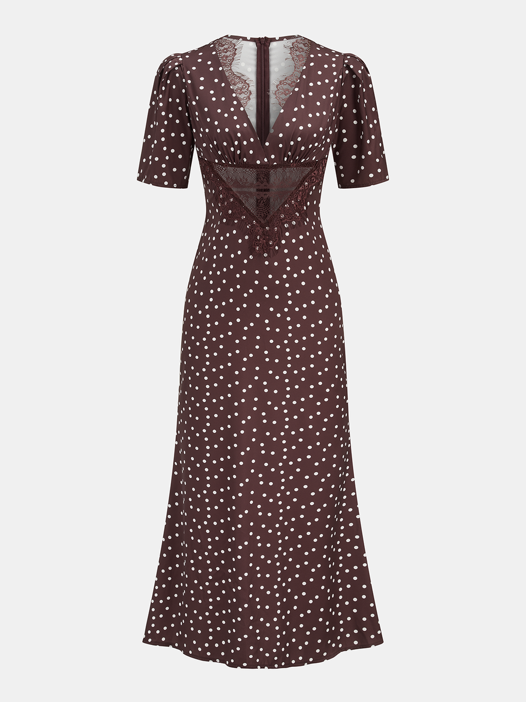 Robe midi à pois décolleté en V - Mechthild
