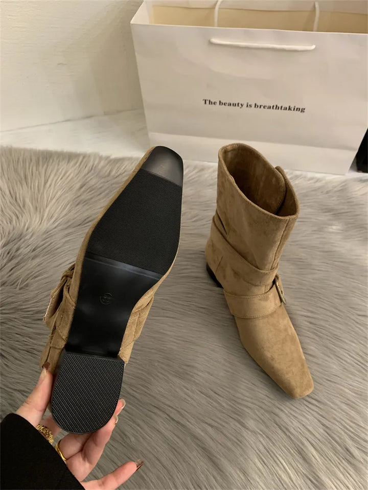 Bottines effet daim à boucles - Pelinna