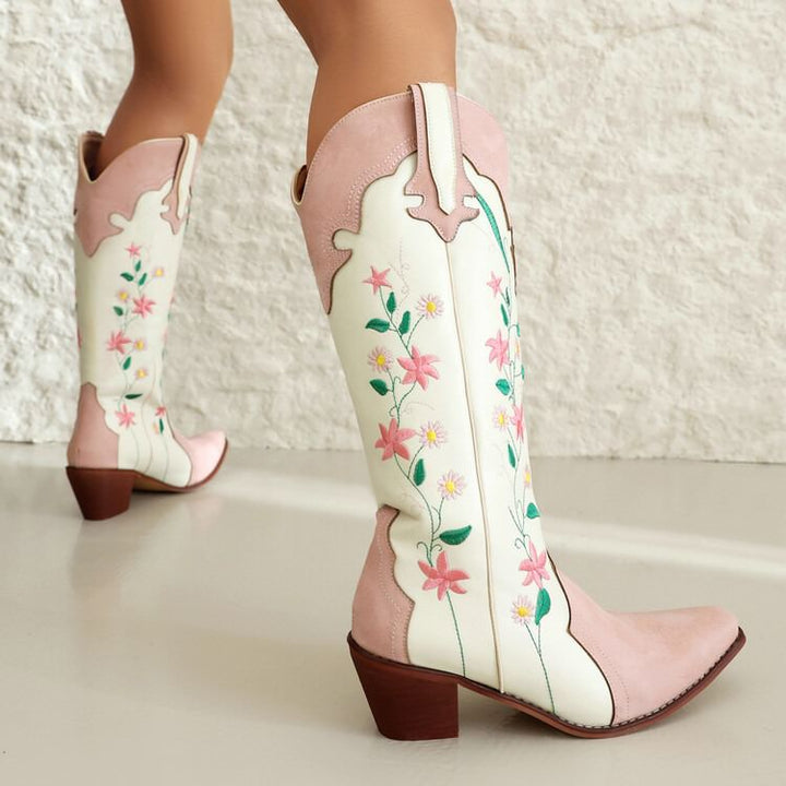 Bottes de cow-boy brodées classiques à bout pointu pour femmes - Lizzy
