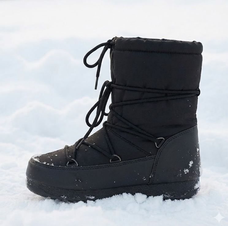 Bottes de neige mi-mollet imperméables et matelassées pour femmes - Kolesa