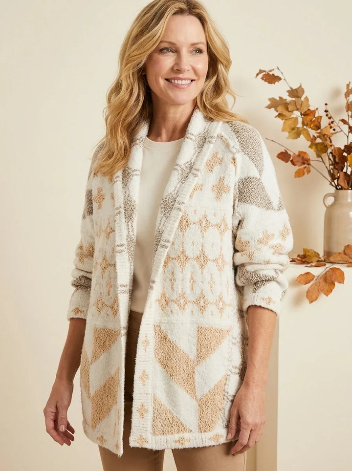 Cardigan long en maille imprimé pour femme - Nyxie