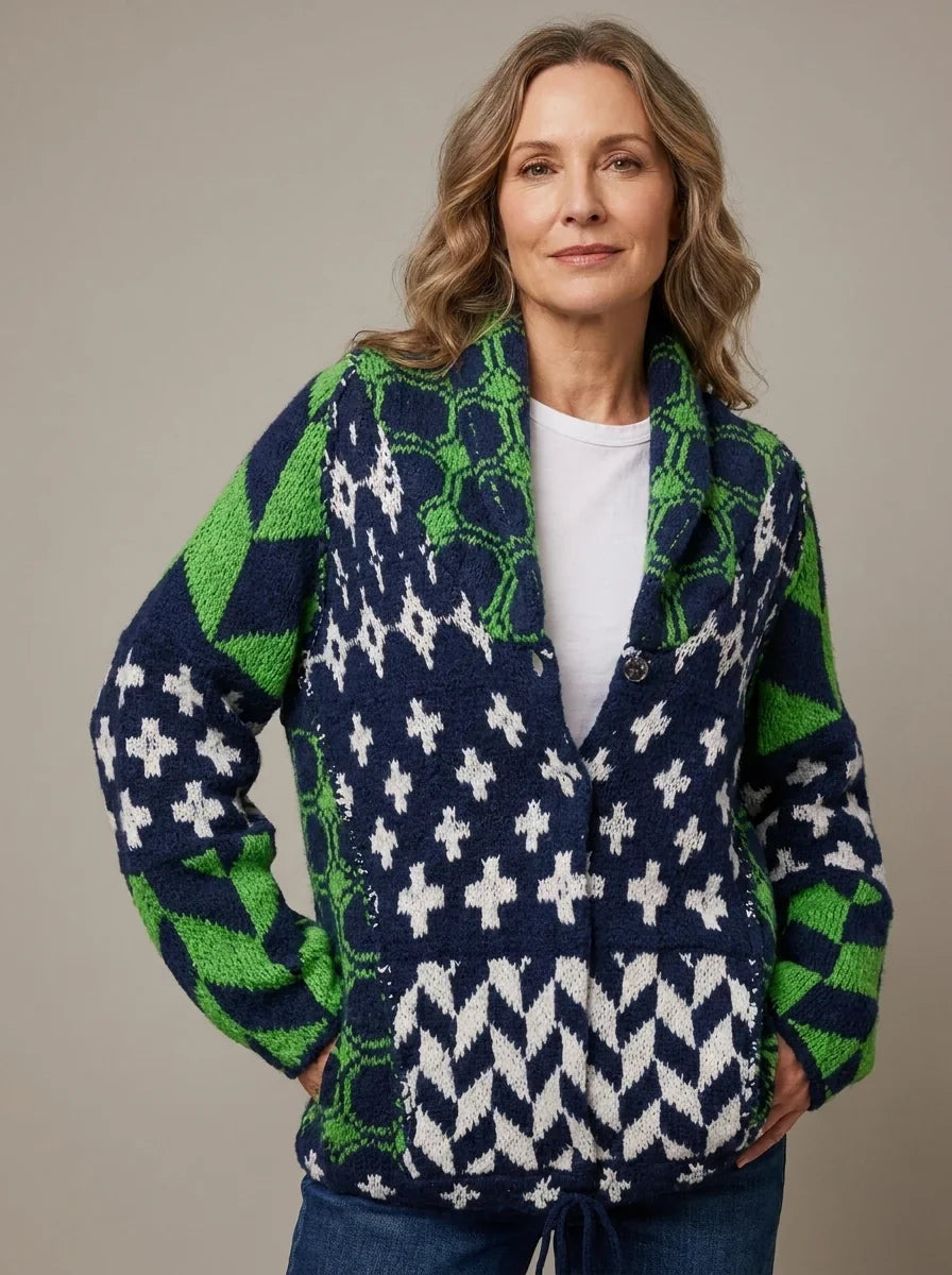 Cardigan long en maille imprimé pour femme - Nyxie
