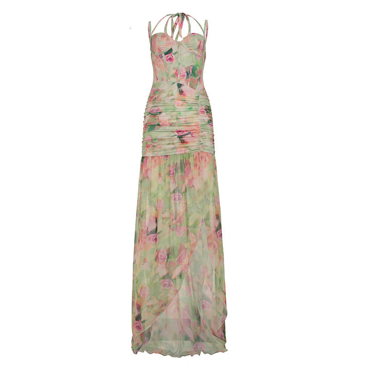 Robe longue à fleurs pour femmes, style élégant - Carla