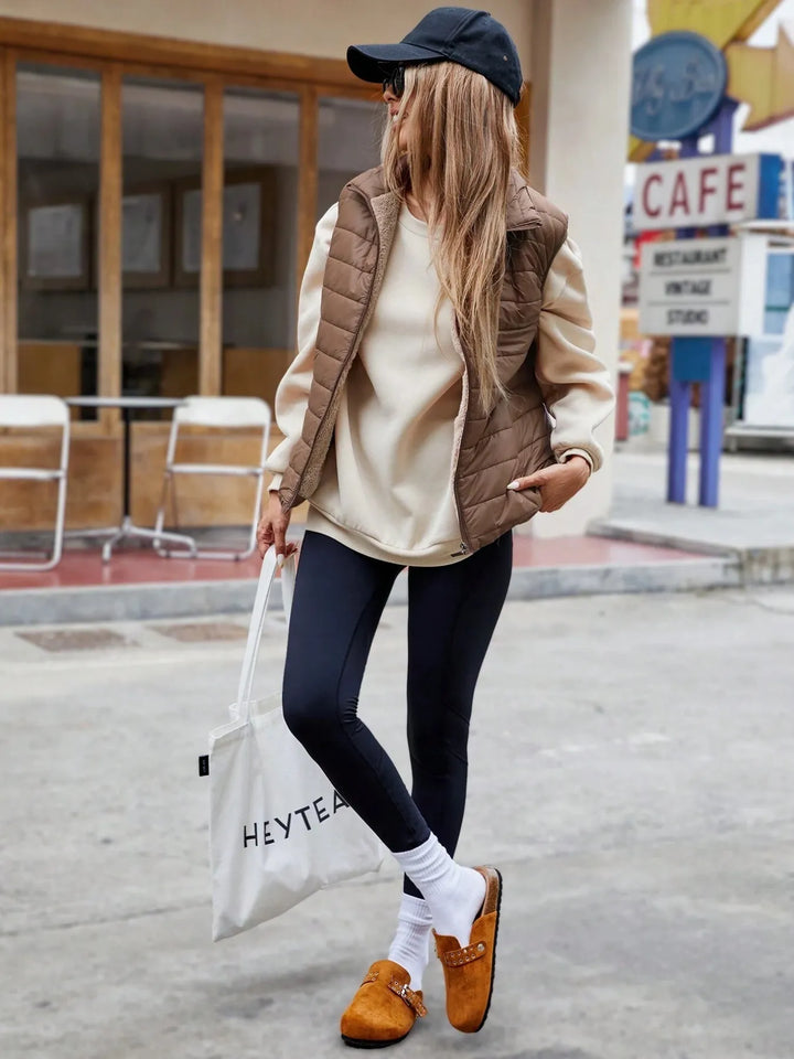 Gilet matelassé pour femme avec zip et poches - Elora
