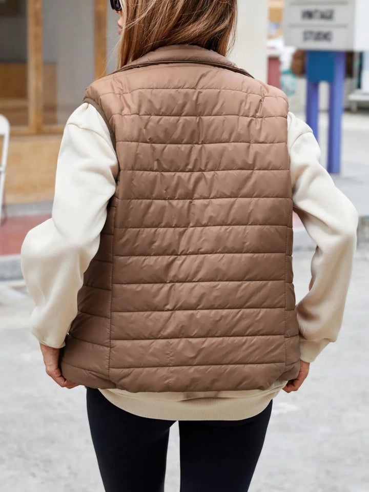Gilet matelassé pour femme avec zip et poches - Elora