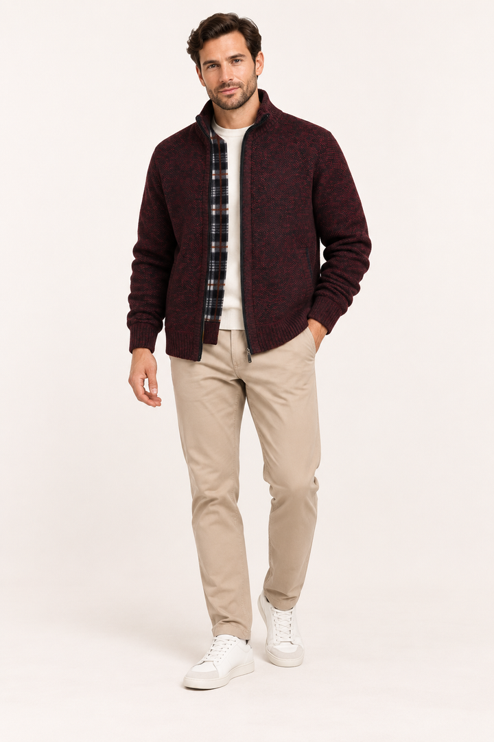 Veste en maille à fermeture éclair et col montant - Joshua
