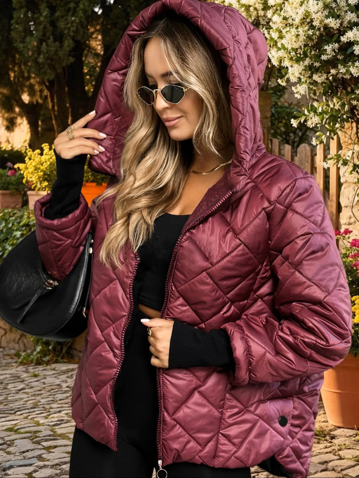 Veste matelassée pour femme avec capuche et zip - Elina