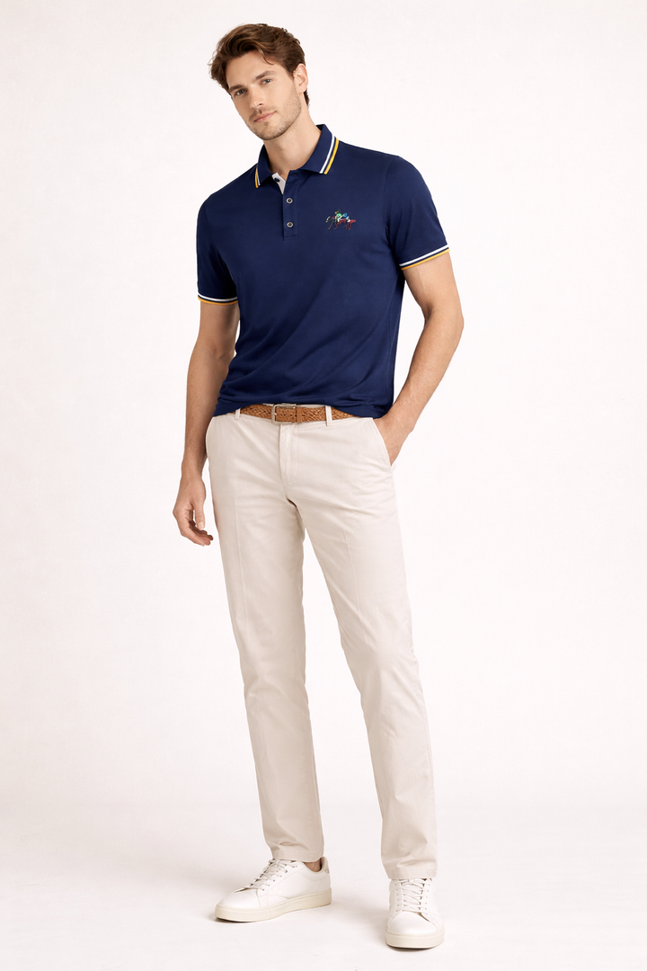 Polo à manches courtes pour hommes, col classique, boutons, décontracté, été - Terion