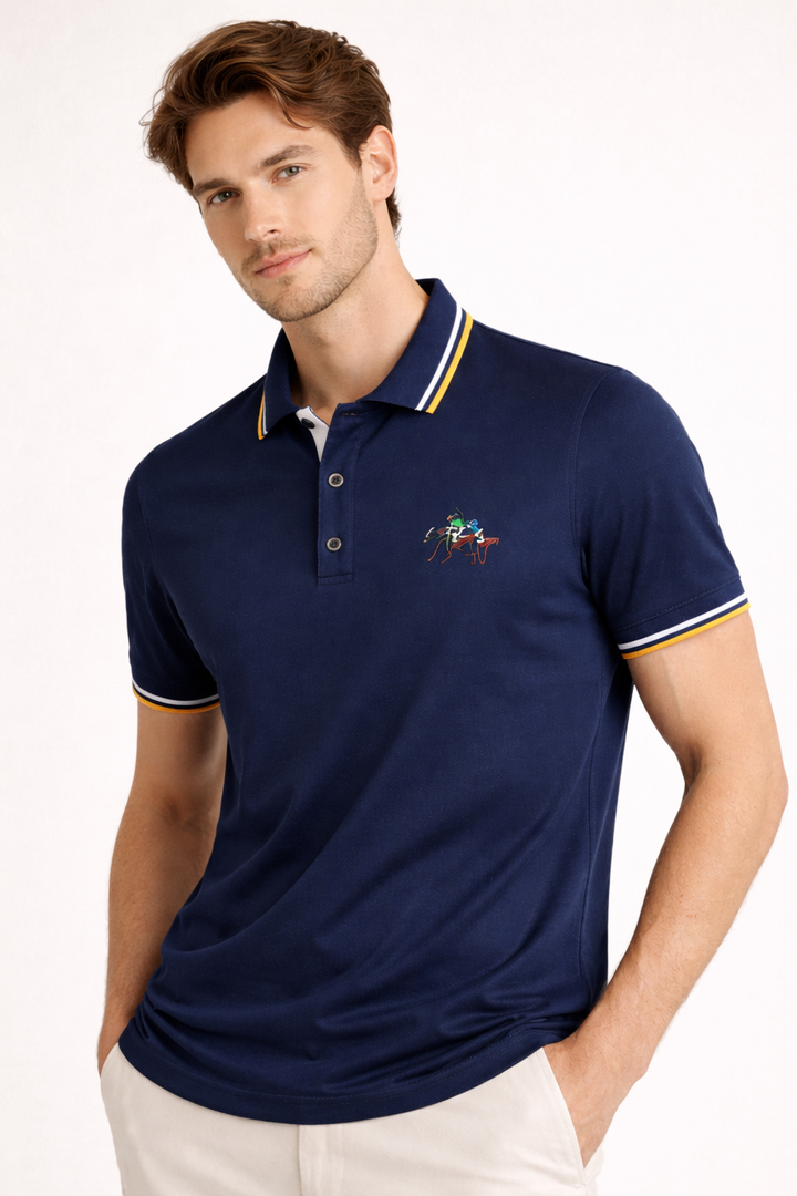 Polo à manches courtes pour hommes, col classique, boutons, décontracté, été - Terion