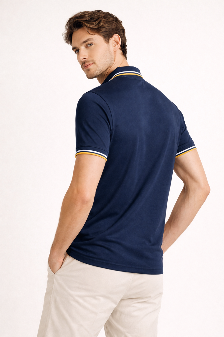 Polo à manches courtes pour hommes, col classique, boutons, décontracté, été - Terion