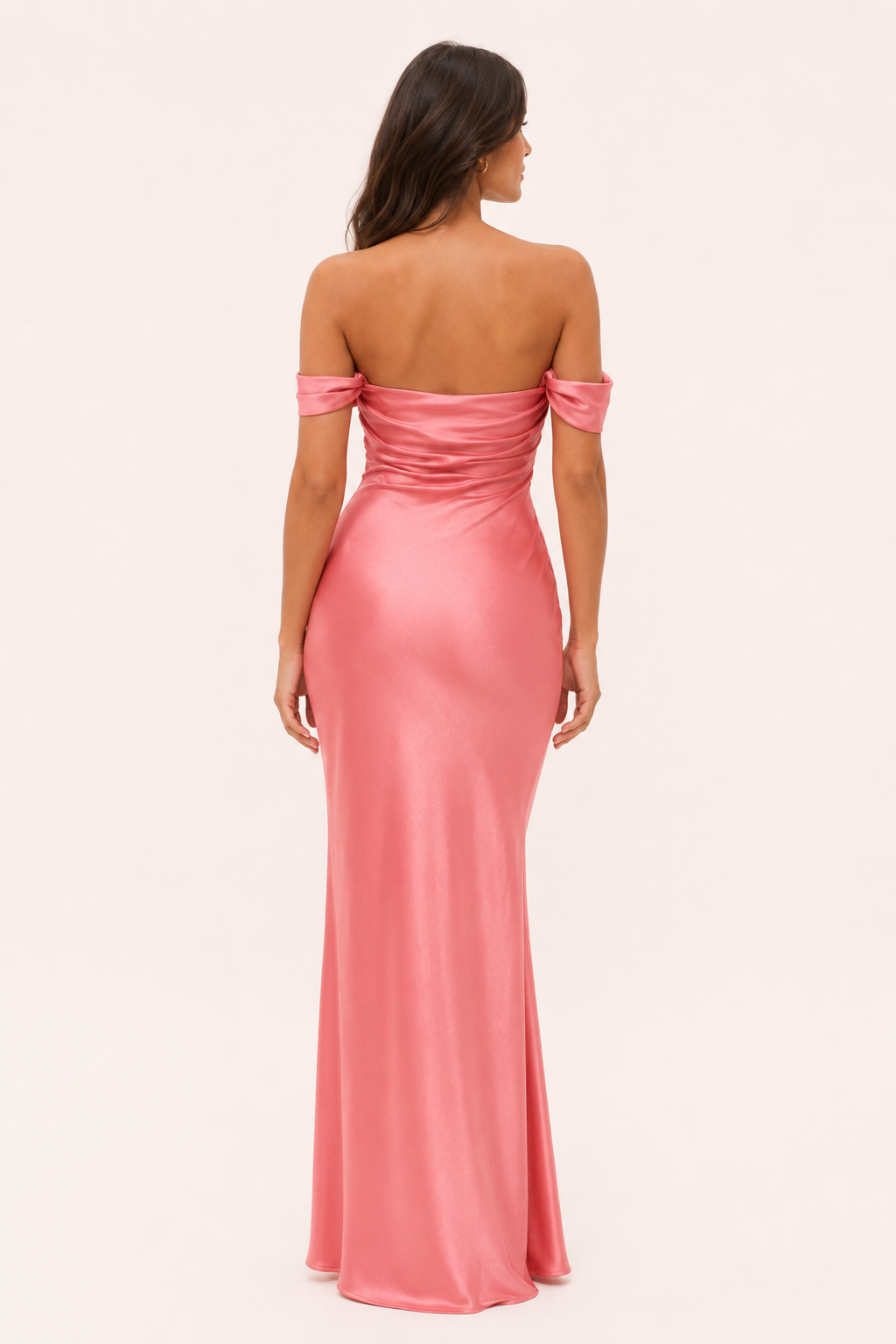 Robe longue pour femme, décolleté bardot et épaules dénudées - Wendela
