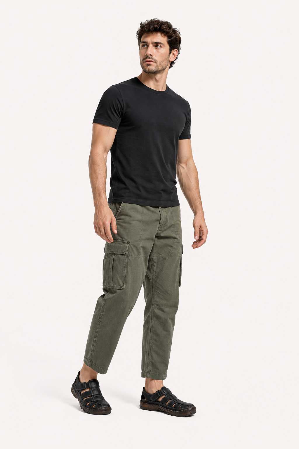 Sandales fermées pour homme avec velcro et semelle épaisse - Oskar