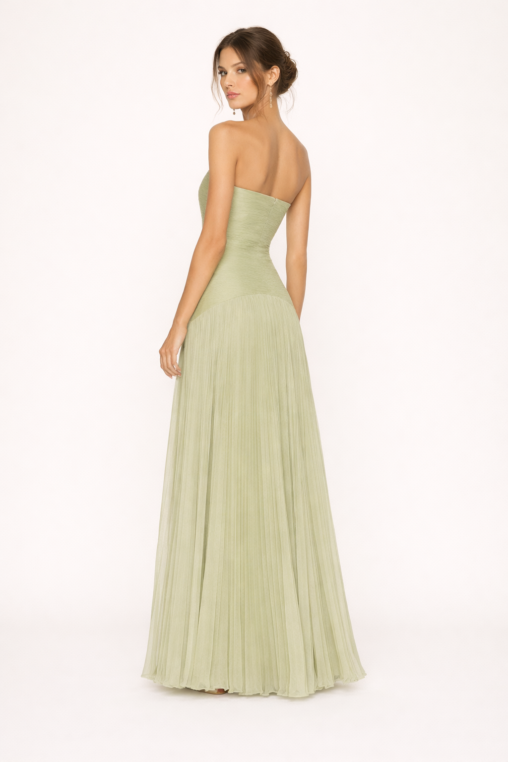 Robe maxi plissée sans bretelles robe d'été femme sans bretelles - Arvella