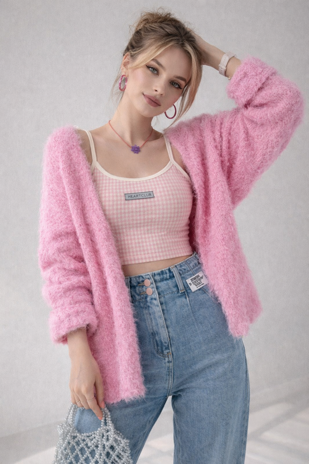Cardigan en maille à col en V pour femme - Faelric