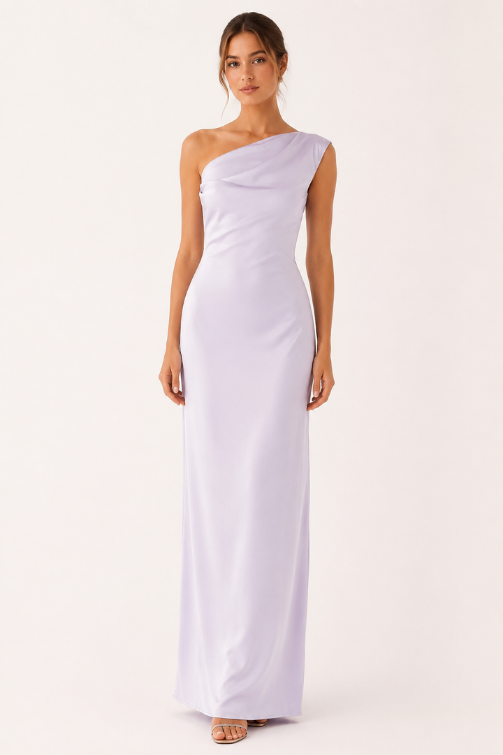Robe longue asymétrique drapée pour femme - Guita