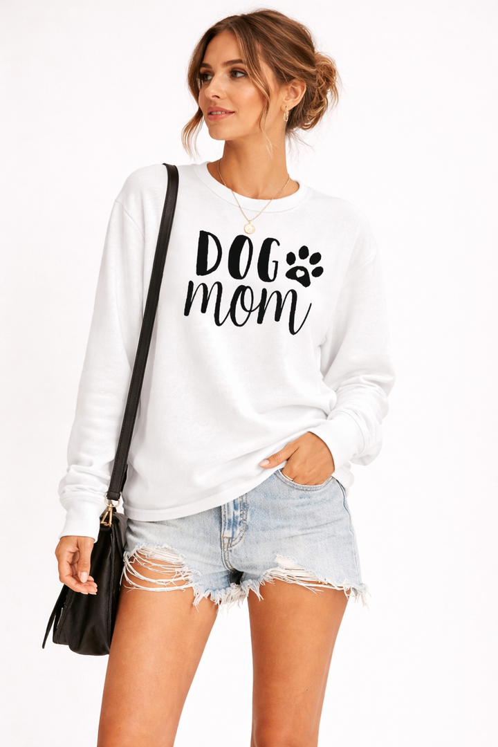 Sweat-shirt à col ras du cou avec imprimé pour femmes - Signe