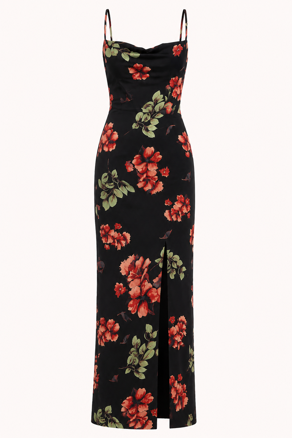 Robe longue à imprimé floral et fines bretelles pour femme - Frieda
