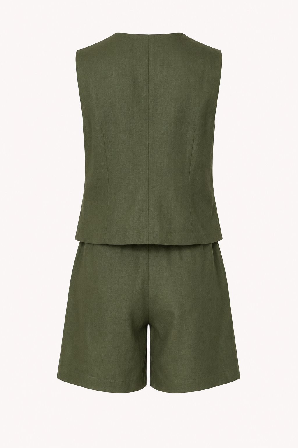Ensemble gilet et short pour femme en lin et coton - Lotte