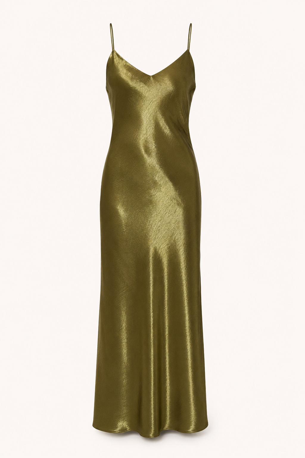 Robe midi lingerie satinée pour femme, décolleté en V - Leni
