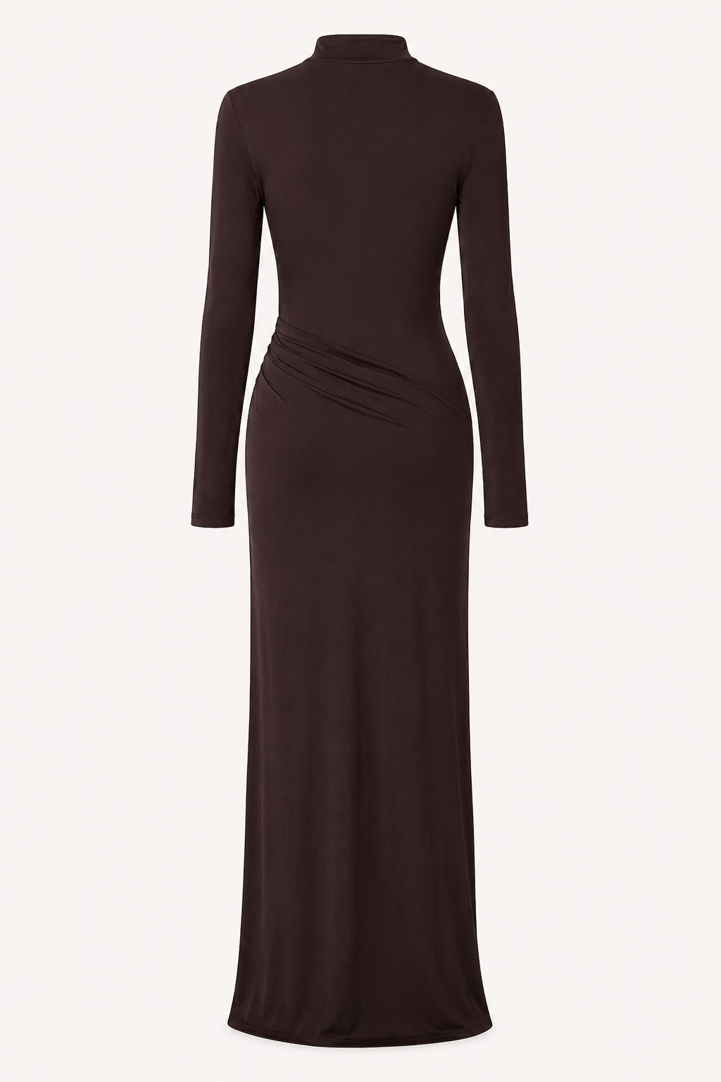 Robe longue à col montant drapée pour femme - Monik