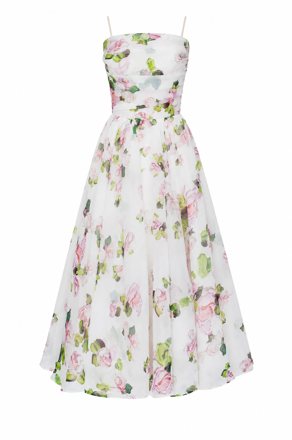 Robe midi pour femme, style floral romantique - Elira