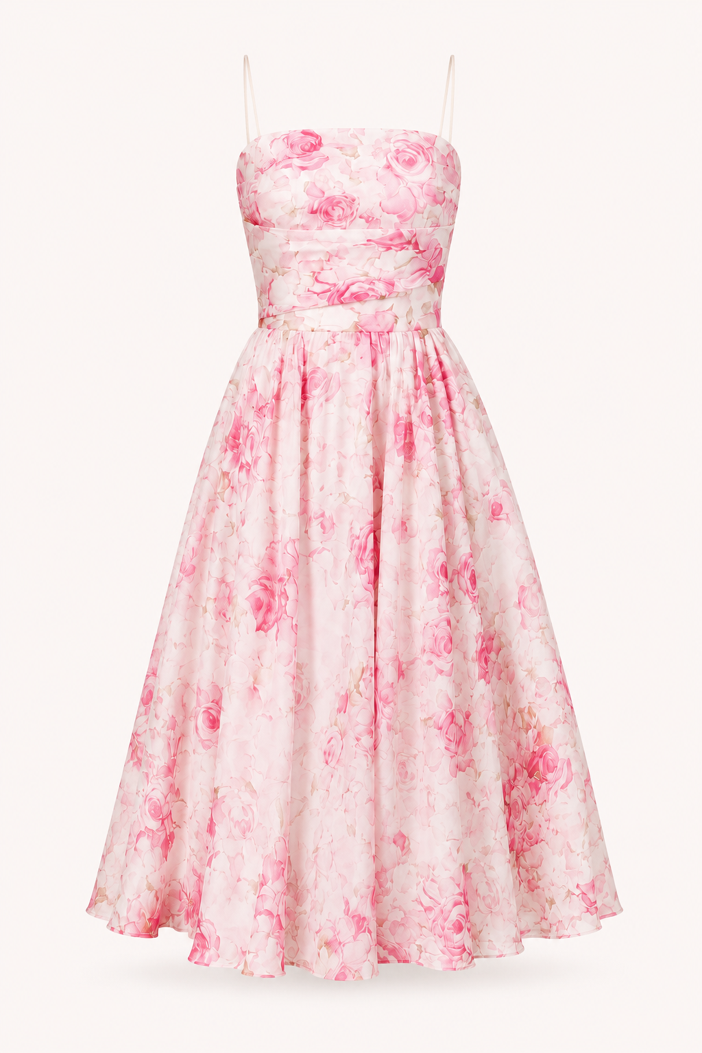 Robe midi pour femme, style floral romantique - Elira