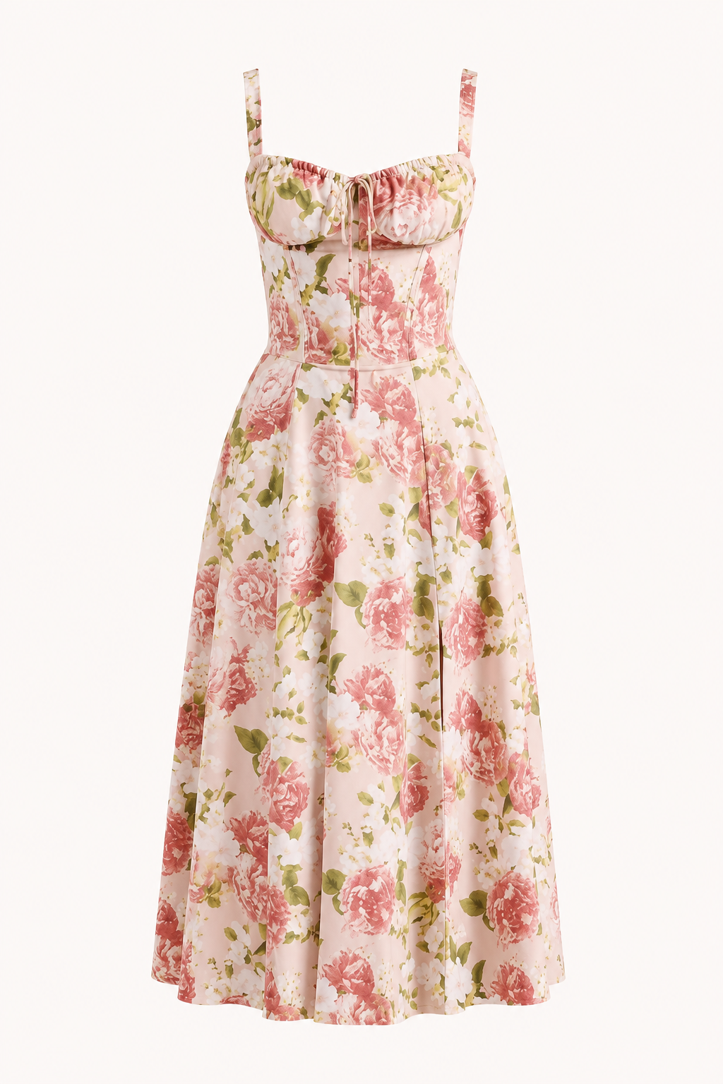 Robe midi fleurie à larges bretelles pour femme - Maren