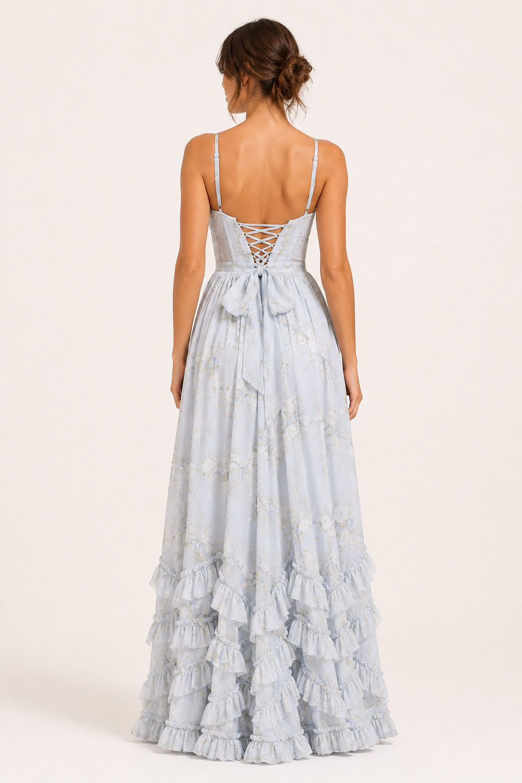 Longue robe de soirée élégante et fleurie - Elara
