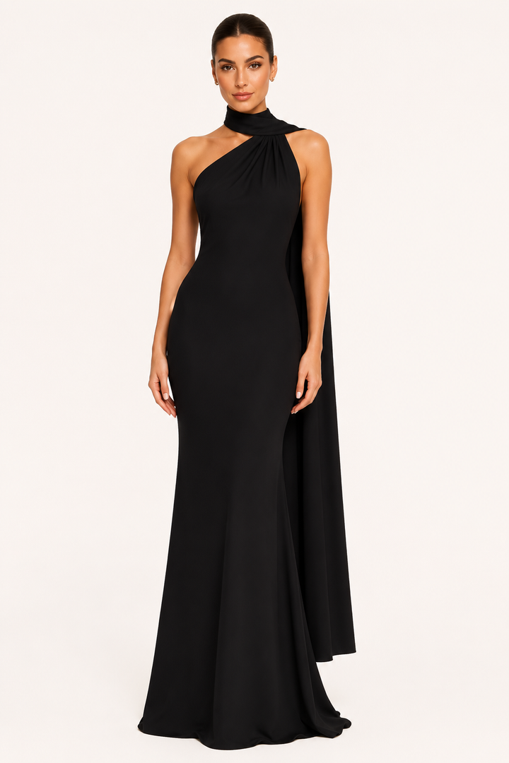 Robe longue élégante à col roulé pour femme - Kerstin