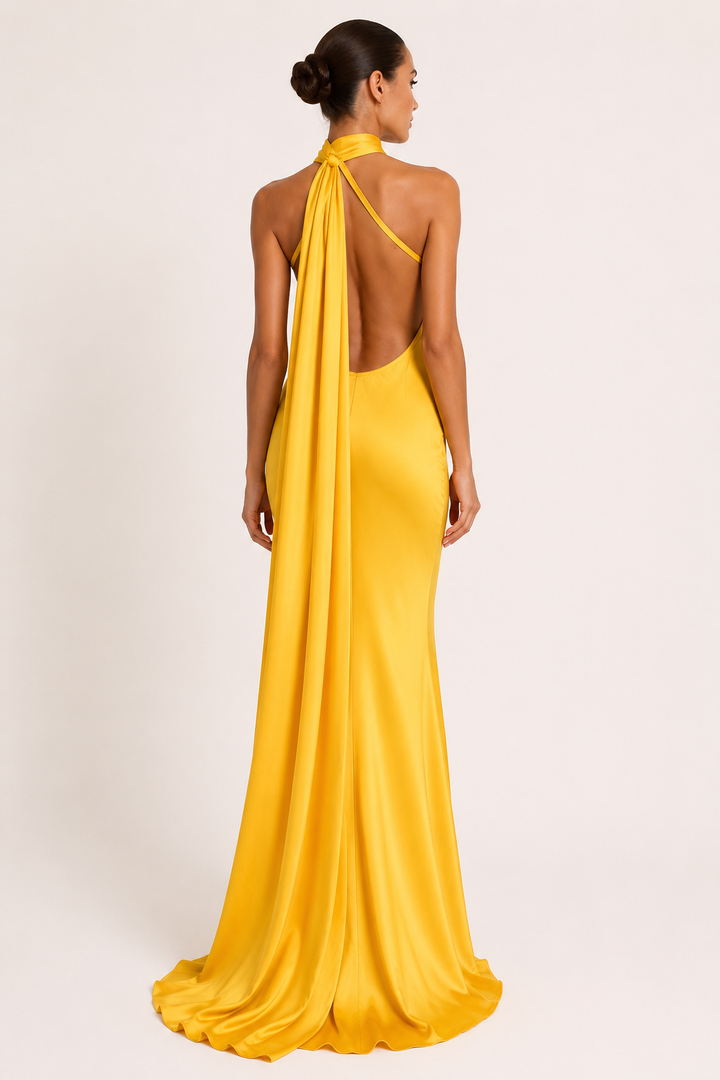 Robe longue élégante à col roulé pour femme - Kerstin