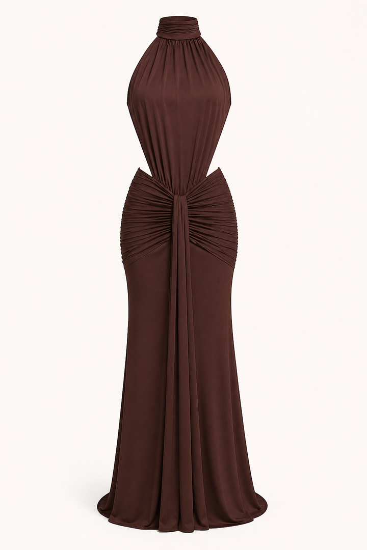 Élégante robe longue à col licou pour femmes - Klara