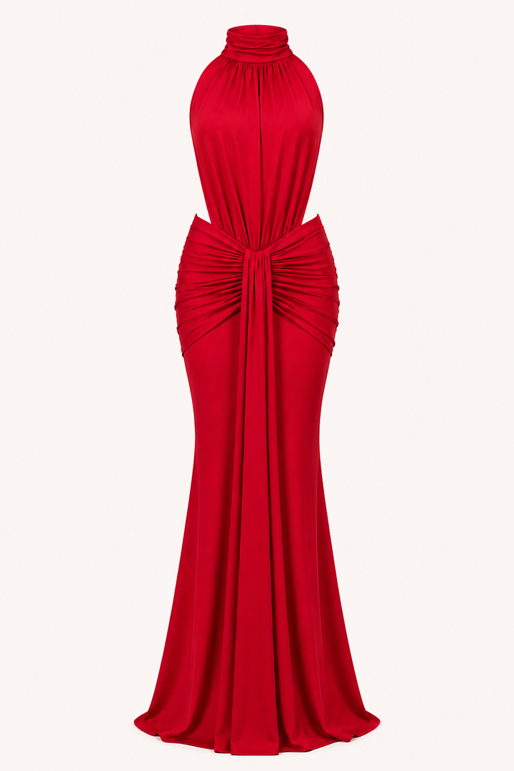 Élégante robe longue à col licou pour femmes - Klara