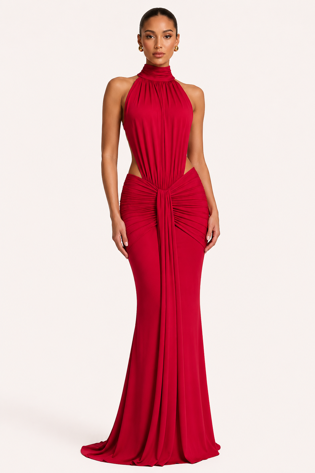 Élégante robe longue à col licou pour femmes - Klara
