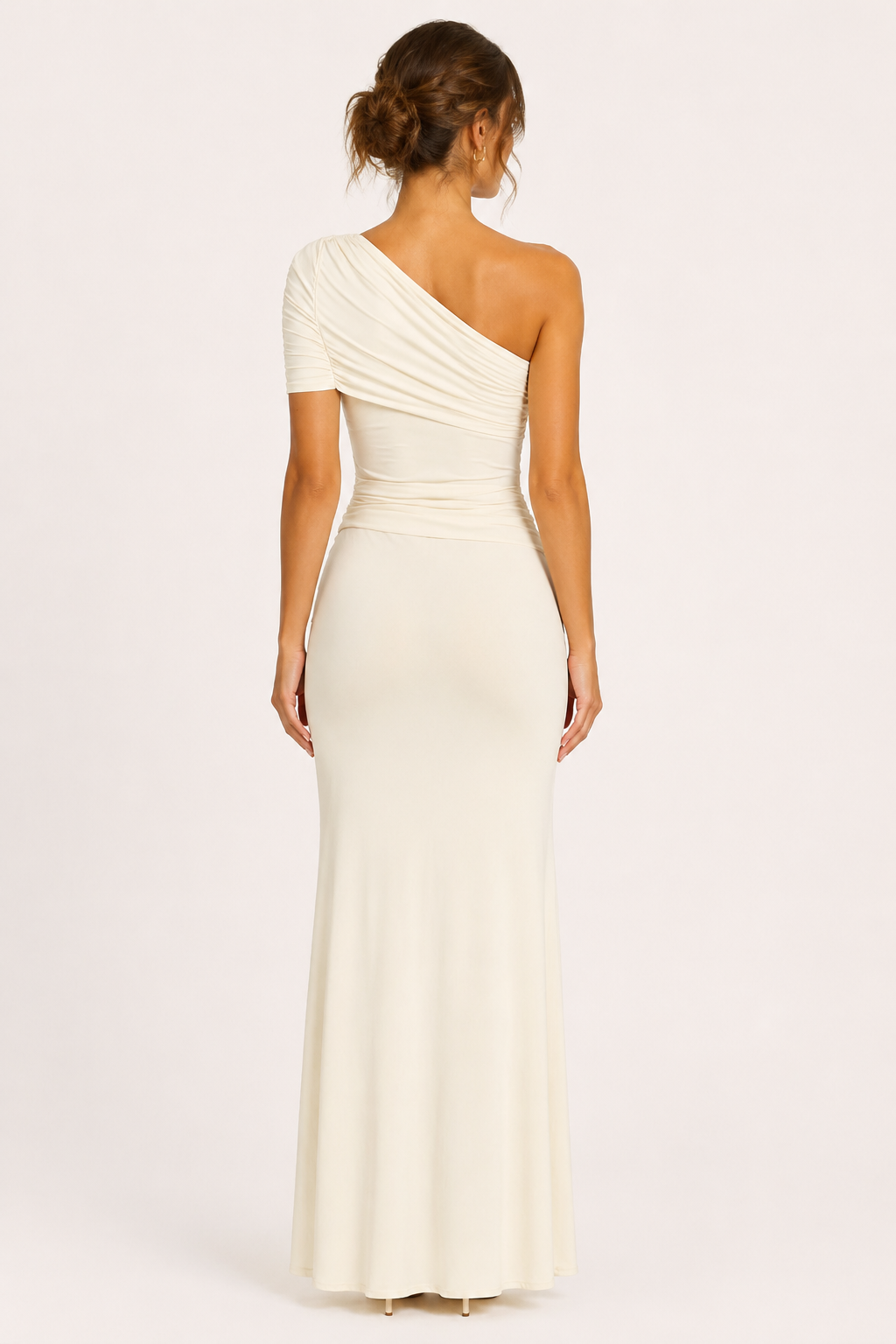 Robe longue drapée à une épaule femme - Maike