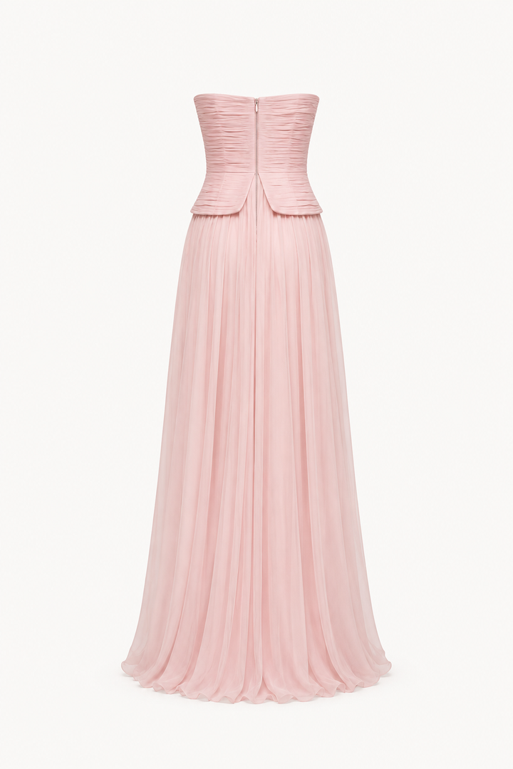 Élégante robe longue plissée à bretelles pour femmes - Enice