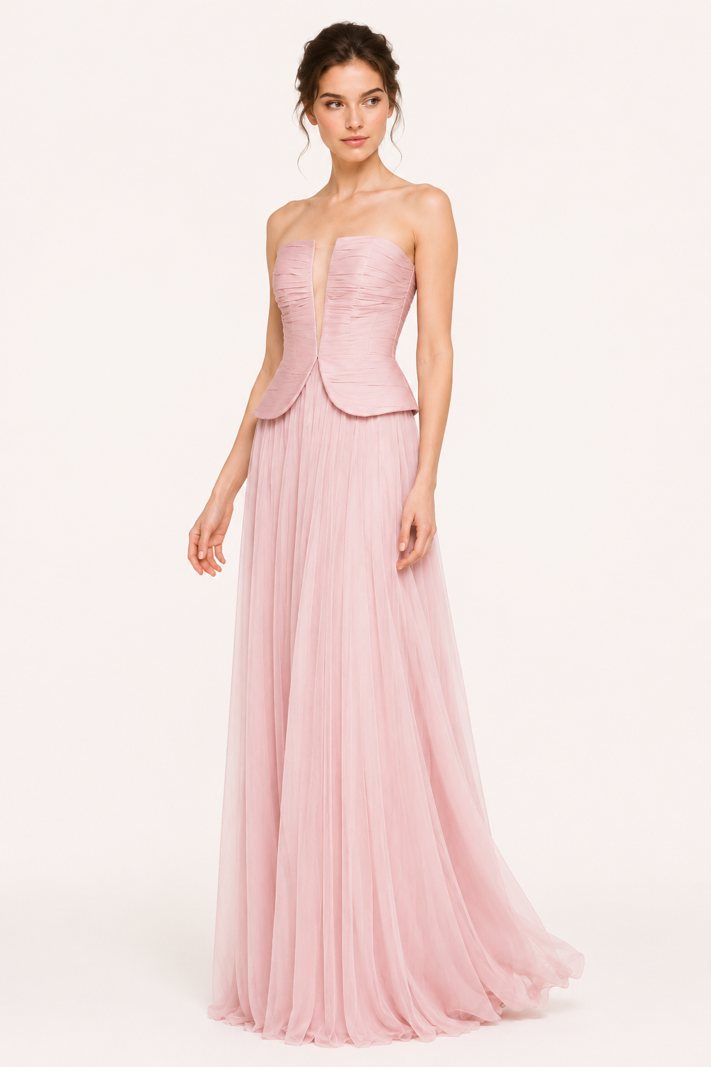 Élégante robe longue plissée à bretelles pour femmes - Enice
