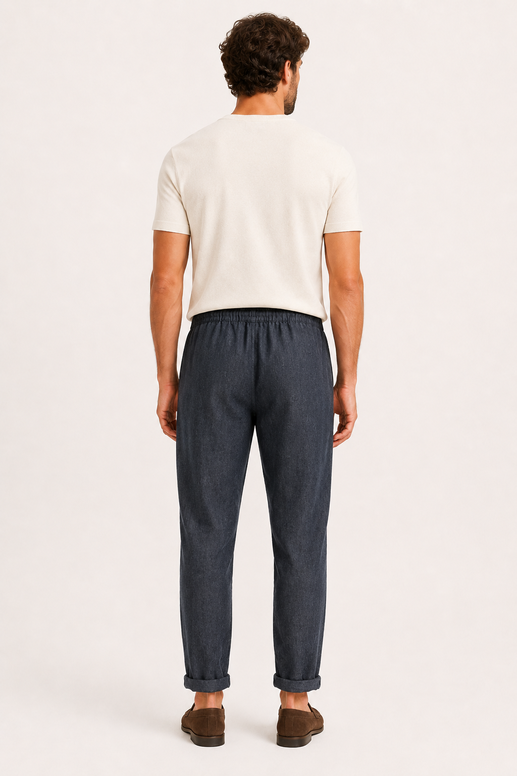 Pantalon en lin à taille élastique pour hommes - Falk