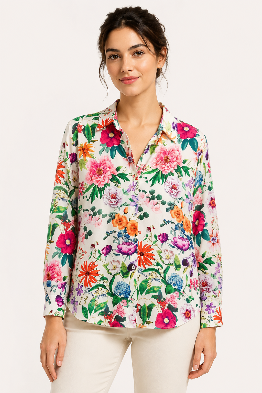 Chemisier floral à manches longues pour femmes - Katrin