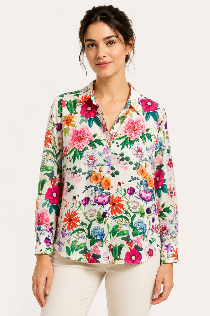 Chemisier floral à manches longues pour femmes - Katrin