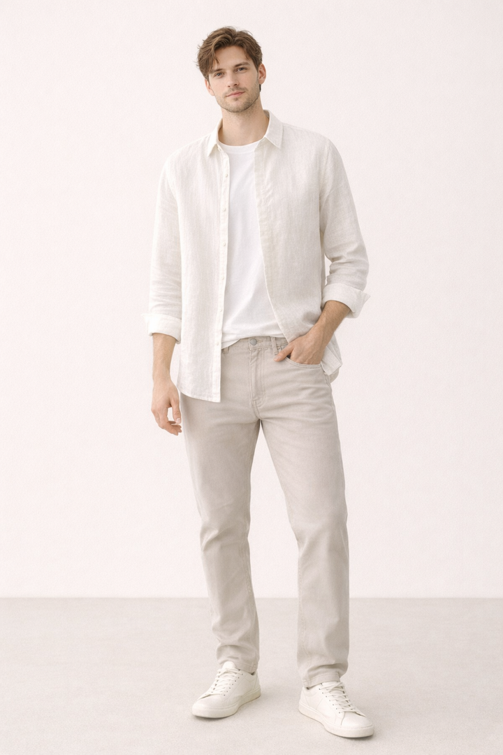Chemise en lin à manches longues pour hommes - Harry