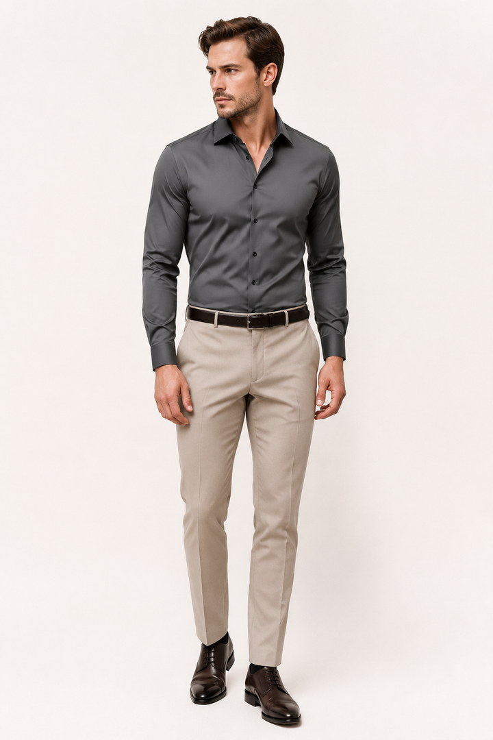 Chemise habillée pour homme à manches longues, col classique et coupe ajustée - Friedrich