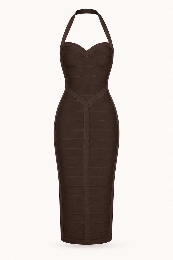 Robe bandage élégante à col licou - Erika