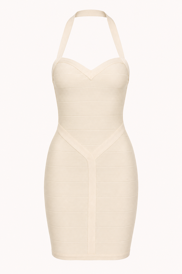 Robe courte moulante de type bandage avec décolleté en cœur - Irma