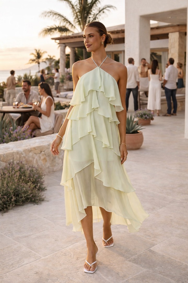 Robe longue dos nu pour femmes, élégante robe de soirée d'été - Kimberly