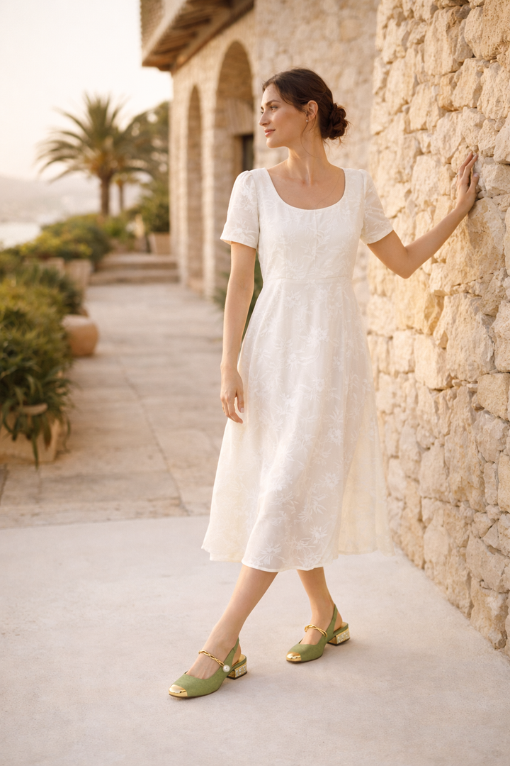 Chaussures à talon bas pour femmes, sans talon, à bout fermé - Gisela