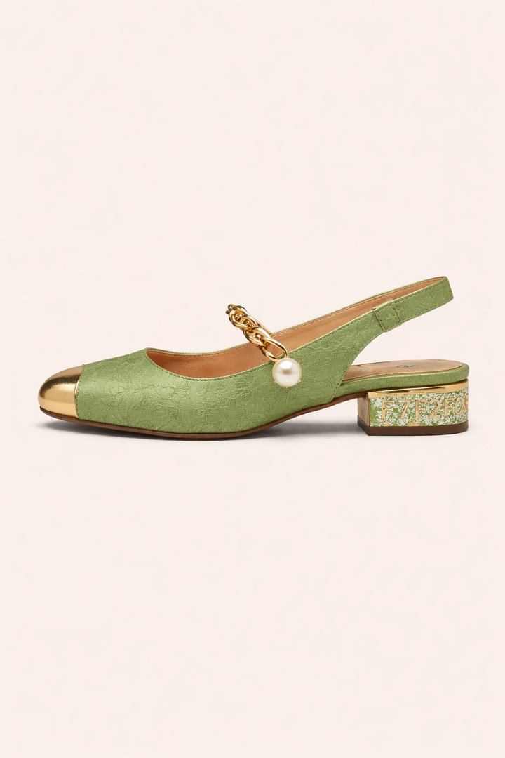 Chaussures à talon bas pour femmes, sans talon, à bout fermé - Gisela