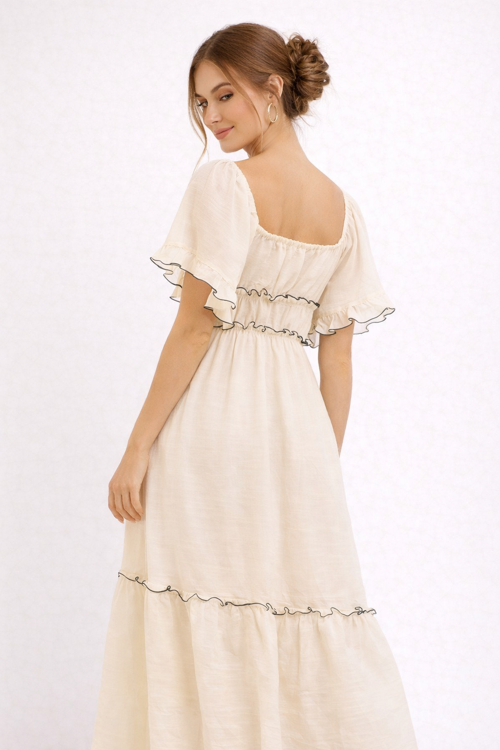 Robe midi élégante et romantique pour femme - Elisa