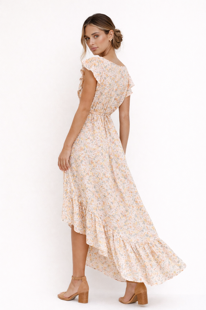 Robe midi élégante à imprimé floral pour femmes - Paula