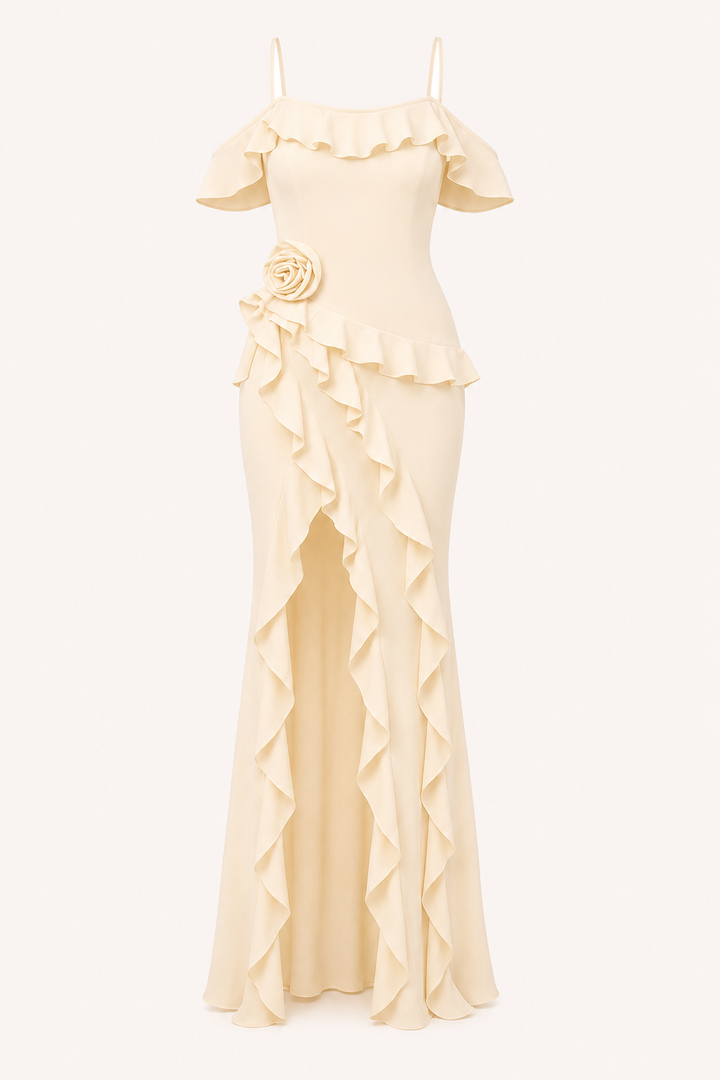 Robe élégante à volants pour invitée de mariage - Gisela
