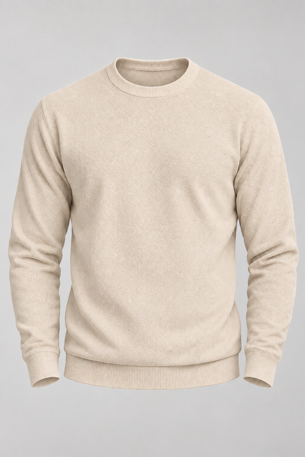 Pull homme à col rond, maille unie, manches longues - Nikolai